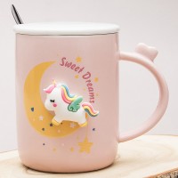 Кружка с крышкой Единорог на месяце
