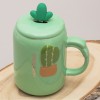 Кружка с крышкой Зелёный кактус - Фото № 3