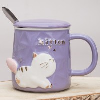 Кружка с крышкой Полосатый котенок