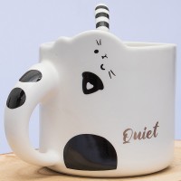 Кружка с ложечкой Котик - тихоня