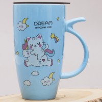 Кружка с крышкой Спящий котенок