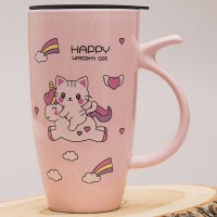 Кружка с крышкой Котенок на единороге