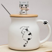 Кружка с крышкой Полосатый котик