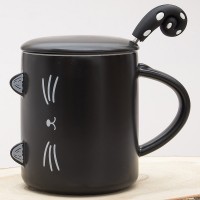 Кружка с крышкой Черный кот