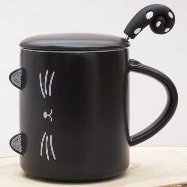 Кружка с крышкой Черный кот