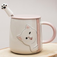 Кружка с крышкой Любопытный котик