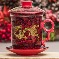 Кружка с ситечком Красный дракон
