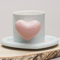Чайная пара Розовое сердечко