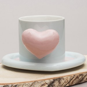 Чайная пара Розовое сердечко