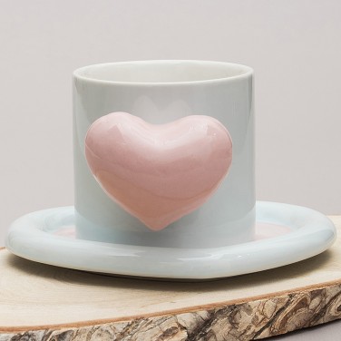 Чайная пара Розовое сердечко