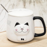 Кружка с крышкой Довольные глазки