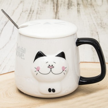 Кружка с крышкой Довольные глазки