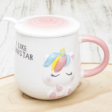 Кружка с крышкой Милашка единорог