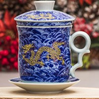 Кружка с ситечком Синий дракон