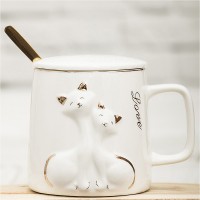 Кружка с крышкой Влюбленные котики