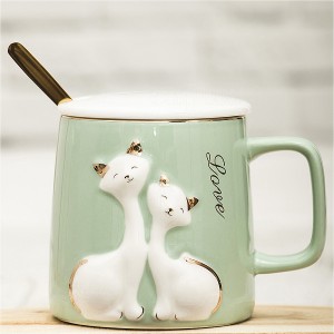 Кружка с крышкой Нежные котики