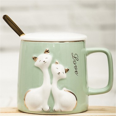 Кружка с крышкой Нежные котики