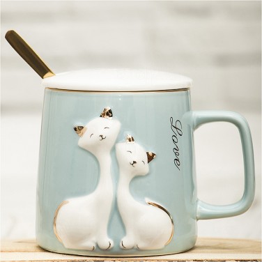 Кружка с крышкой Пара котиков