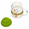 Кружка с крышкой Зеленый снеговик - Фото № 5