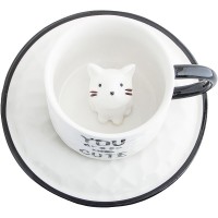 Чайная пара Котик на дне