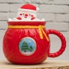 Кружка с крышкой Дед Мороз с мешком подарков - Фото № 6