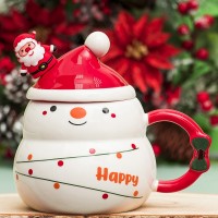 Кружка с крышкой Волшебный снеговик