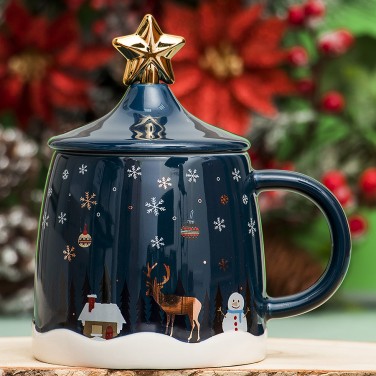 Кружка с крышкой Снежное царство