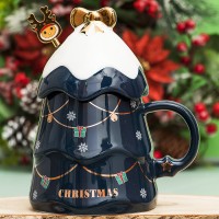 Кружка с крышкой Нарядная ёлка