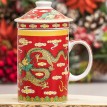 Кружка с ситечком Золотистый дракон