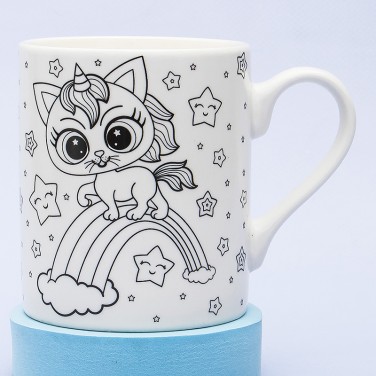 Кружка-раскраска Единорог на радуге