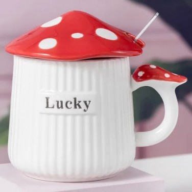 Кружка с крышкой Красный мухомор