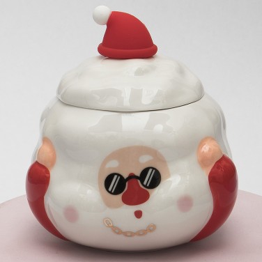 Кружка с крышкой Дед Мороз - стиляга