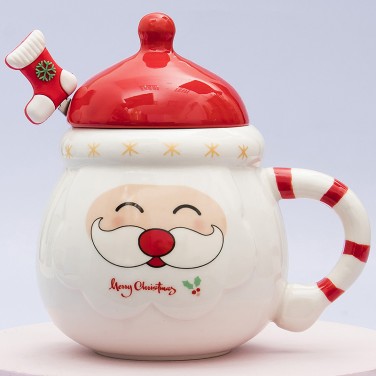 Кружка с крышкой Дед Мороз - радость принес