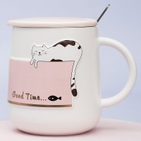 Кружка с крышкой Мечтающий котик