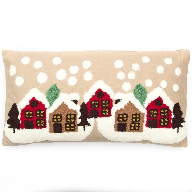 Декоративная подушка Рождественский городок