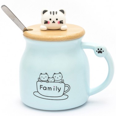 Кружка с крышкой Семейка кошек