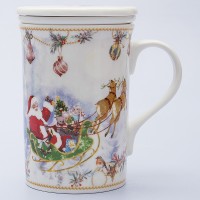 Кружка с ситечком Сани Деда Мороза