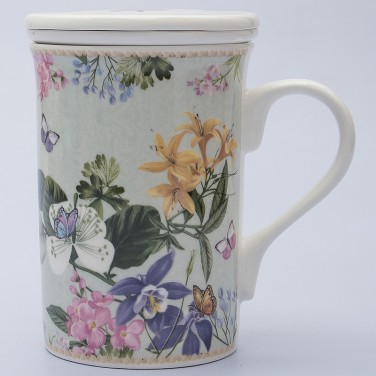 Кружка с ситечком Сад цветов