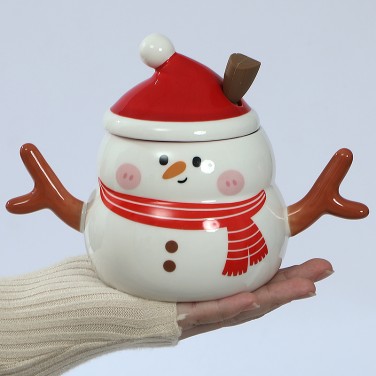 Кружка с крышкой Чудесный снеговик