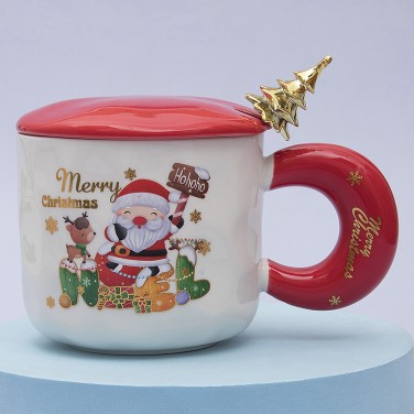 Кружка с крышкой Новогодние подарки