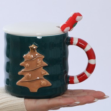 Кружка с крышкой Праздничная ёлочка