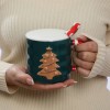 Кружка с крышкой Праздничная ёлочка - Фото № 3