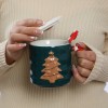 Кружка с крышкой Праздничная ёлочка - Фото № 4