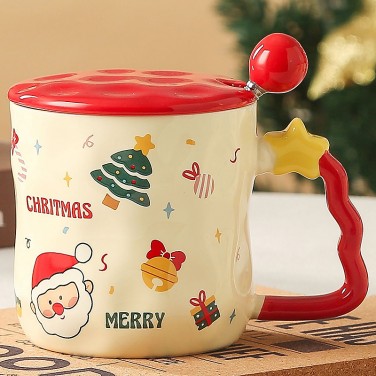 Кружка с крышкой Веселый Новый год