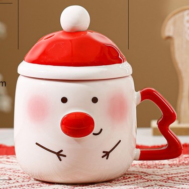 Кружка с крышкой Снеговик