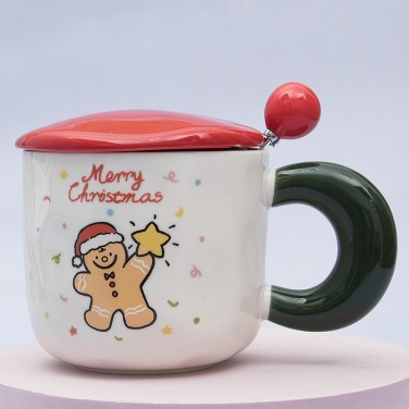 Кружка с крышкой Пряник с Рождественской звездой