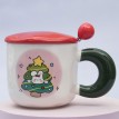 Кружка с крышкой Новогодний зайка