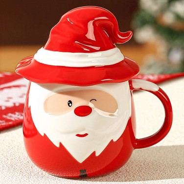 Кружка с крышкой Дед Мороз - праздник