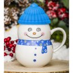 Кружка с крышкой Душевный снеговик