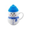 Кружка с крышкой Душевный снеговик - Фото № 6